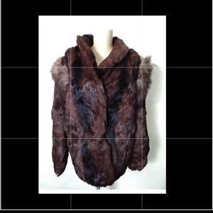 Genuine Fox and Rabbit Fur Coat. Second Hand sz Lg